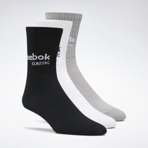 Reebok Classic Core Crew Socken Damen - Schwarz/Weiß/Grau - DE 829-OZA